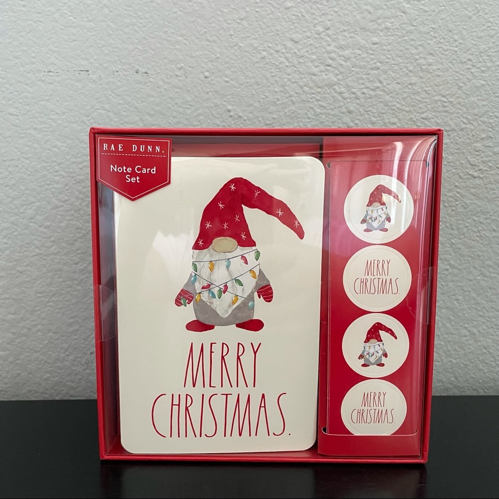 Rae Dunn Merry Christmas Gnome Note Card Set